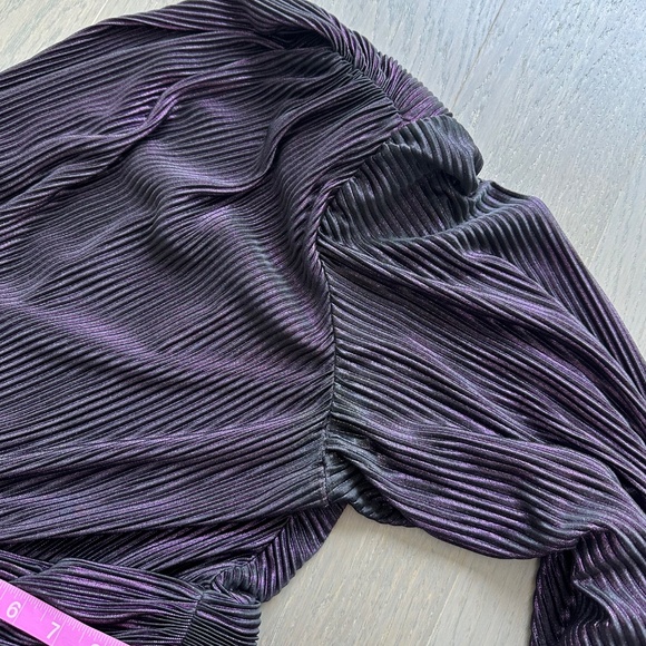 Bronx and Banco Purple Metallic One Shoulder Florence Maxi Dress Gown - XL - Picture 10 of 13